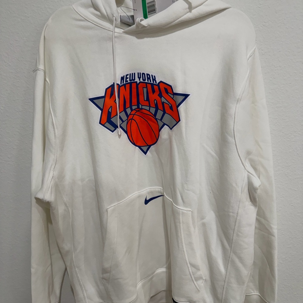 Nike White New York Knicks Hoodie